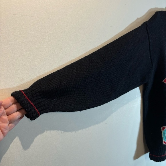 MEXX Sz L Bell Boy Travel Suitcase Wool Blend Short Rolled Neckline Sweater - Picture 4 of 8